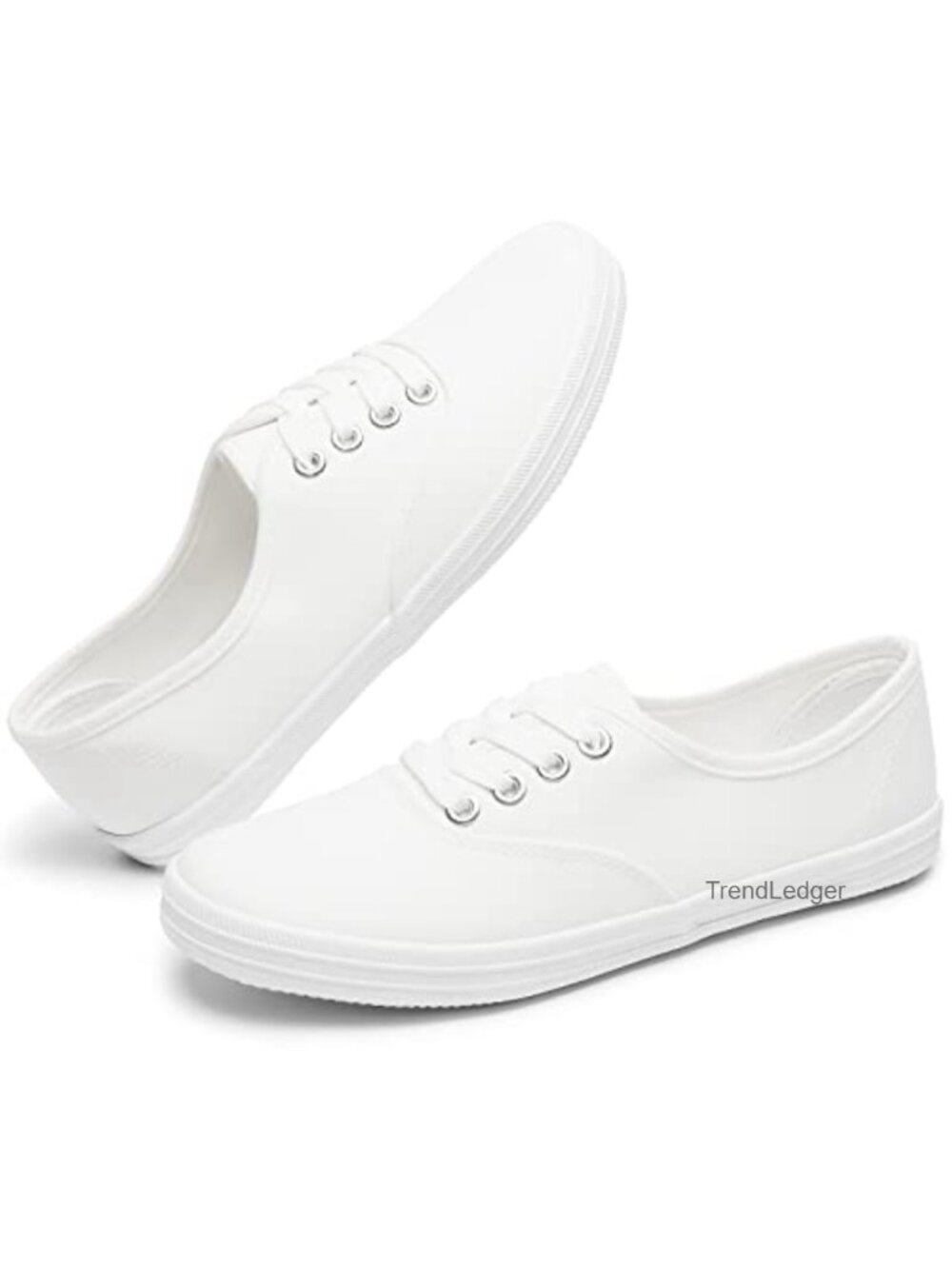 Womens Canvas Sneakers Low Top Lace-Up Casual Tennis Shoes Lightweight